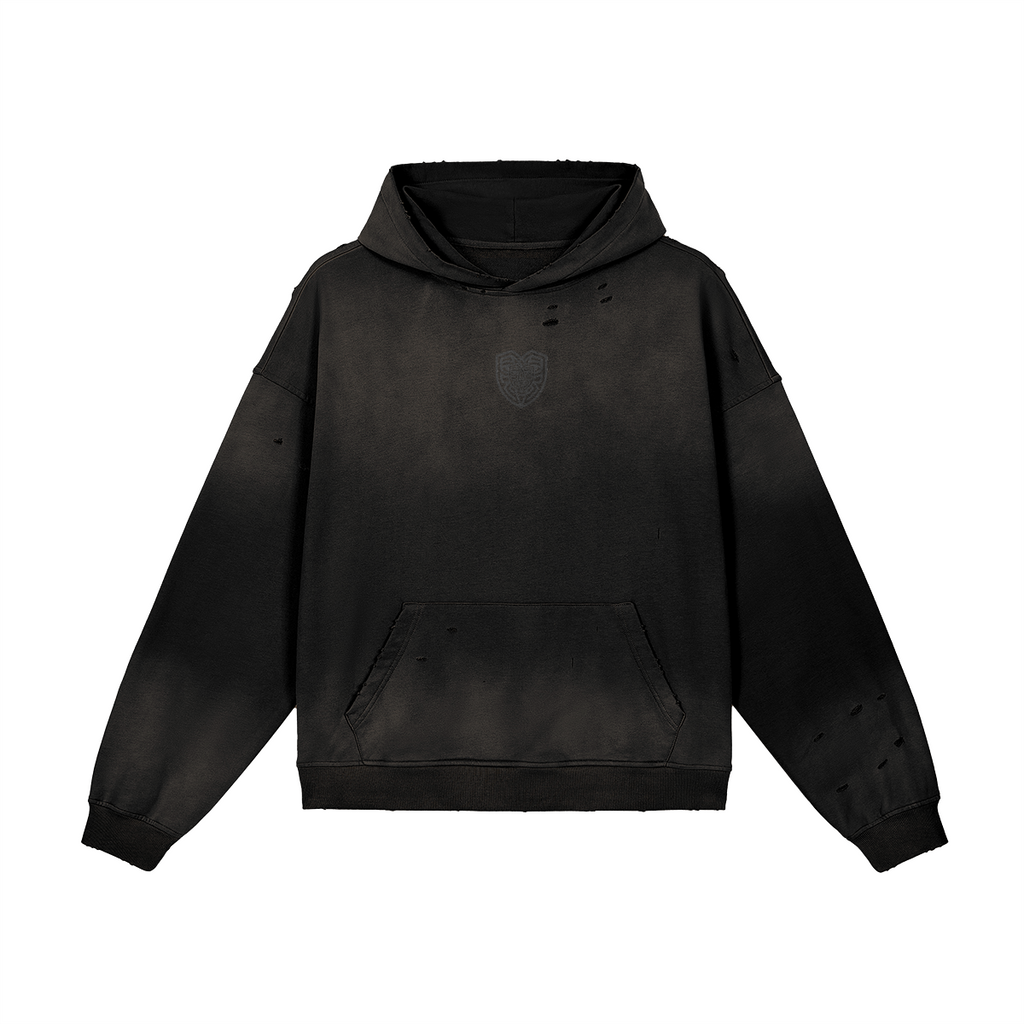 VOID Sun-Bleached Distressed Hoodie — Front view