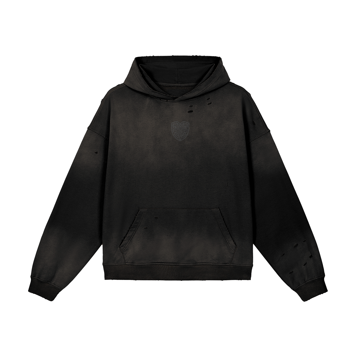 VOID Sun-Bleached Distressed Hoodie — Front view
