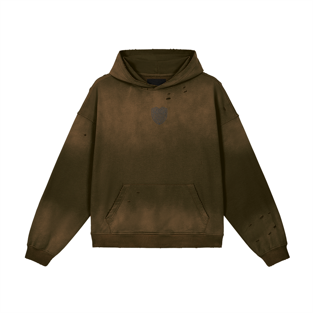 VOID Sun-Bleached Distressed Hoodie — Front view